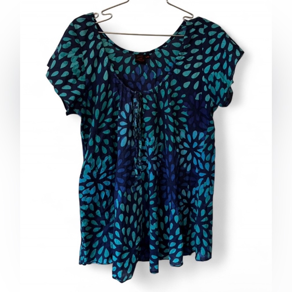 Aller Simplement Blue Floral Women's Top